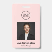 Aangepast Personeelsfoto ID-badge met QR-code Badge (Voorzijde)