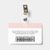 Aangepast Personeelslid | Foto Bar of Qr Code Logo Badge (Achterkant met clip)
