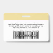 Aangepast Personeelslid | Foto Bar of Qr Code Logo Badge (Achterkant)