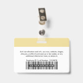 Aangepast Personeelslid | Foto Bar of Qr Code Logo Badge (Achterkant met clip)