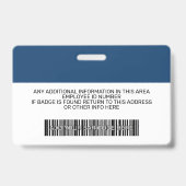 Aangepast Personeelslid - Foto, Streepjescode, Log Badge (Achterkant)