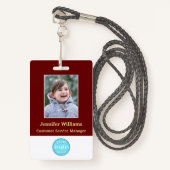 Aangepast personeelslid Fotonaam Logo Barcode ID Badge (Voorkant met draagriem)