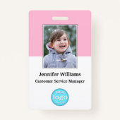 Aangepast personeelslid Naam Logo Barcode Foto-ID Badge (Voorkant)