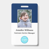 Aangepast personeelslid Naam Logo Barcode Foto-ID Badge (Front)