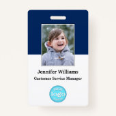 Aangepast personeelslid Naam Logo Barcode Foto-ID Badge (Voorkant)
