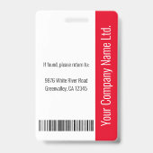 Aangepast personeelslid Naam Logo Barcode Foto-ID Badge (Back)