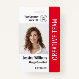 Aangepast personeelslid Naam Logo Barcode Foto-ID Badge