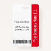Aangepast personeelslid Naam Logo Barcode Foto-ID Badge (Achterkant)