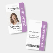 Aangepast personeelslid Naam Logo Barcode Foto-ID Badge (Front & Back)