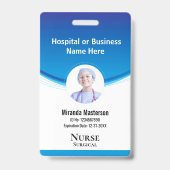 Aangepast personeelslid Naam Logo Barcode Foto-ID Badge (Voorkant)