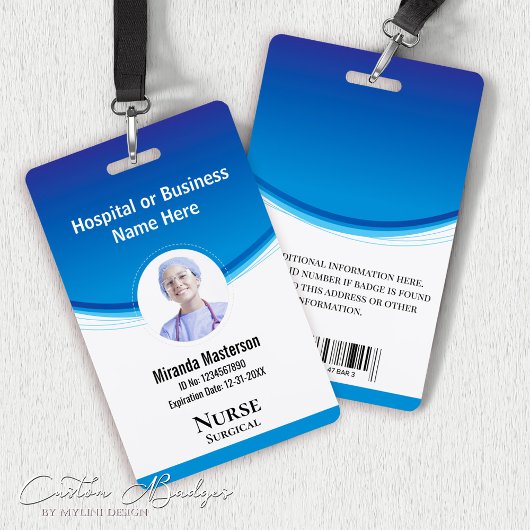 Aangepast personeelslid Naam Logo Barcode Foto-ID Badge