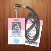 Aangepast personeelslid Naam Logo Barcode Foto-ID Badge