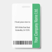 Aangepast personeelslid Naam Logo Barcode Foto-ID Badge (Back)