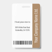 Aangepast personeelslid Naam Logo Barcode Foto-ID Badge (Back)