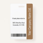 Aangepast personeelslid Naam Logo Barcode Foto-ID Badge (Achterkant)