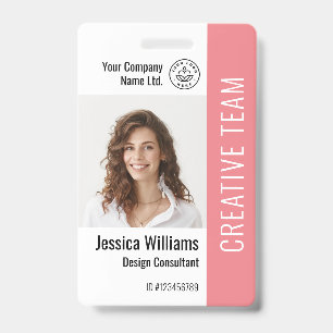 Aangepast personeelslid Naam Logo Barcode Foto-ID Badge