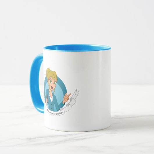 Aangepast personeelslid van de jaarmok mok (Voorkant links)