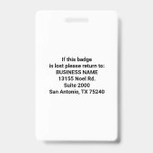 Aangepast personeelslogo Foto ID Naambadge Badge (Achterkant)