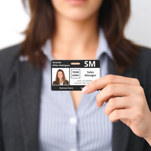 Aangepast personeelslogo zwart-wit foto ID Badge (Gepresenteerd)