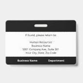 Aangepast personeelslogo zwart-wit foto ID Badge (Achterkant)