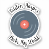 Aangepast persoon zet mijn wereld op maat sticker (Voorkant)