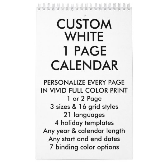 Aangepast, persoonlijk aangepast, klein 11-inch x7 kalender (Hoes)