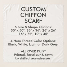 Aangepast, persoonlijk CHIFFON-SCHERM - GROOT 50 x