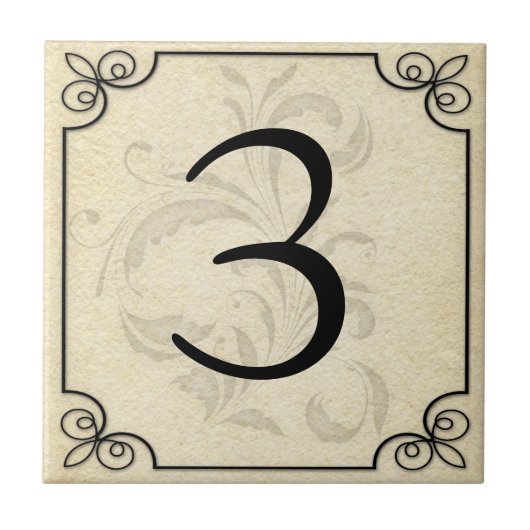 Aangepast persoonlijk nummer/Letter-keramiek Tegeltje (Voorkant)