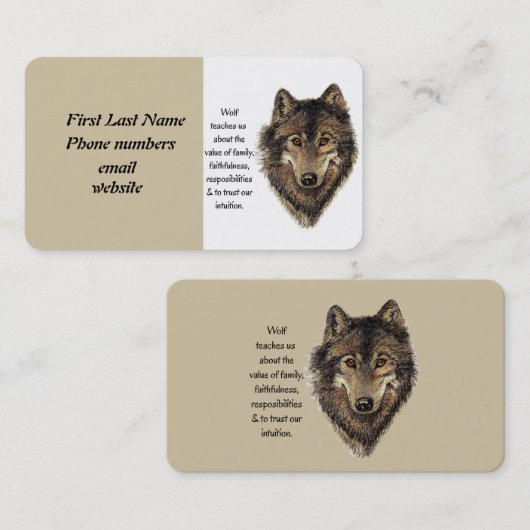 Aangepast persoonlijk Visitekaartje Wolf Totem (Voorkant / Achterkant)