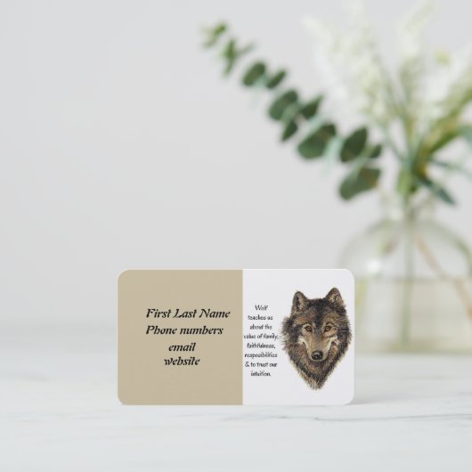 Aangepast persoonlijk Visitekaartje Wolf Totem (Staand voorkant)