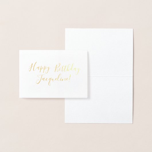 Aangepast / persoonlijke Happy Birthday Gold Foil Folie Kaarten (Display)