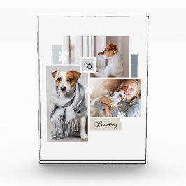 Aangepast Pet Collage Monogram Modern Thema Fotoblokken
