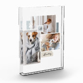 Aangepast Pet Collage Monogram Modern Thema Fotoblokken (Links)