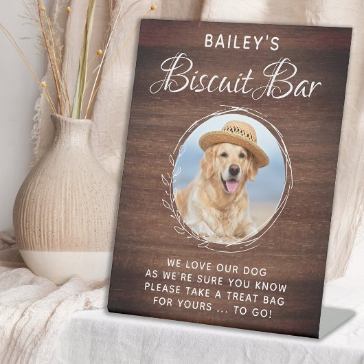 Aangepast Pet Photo Biscuit Dog Treat Wedding Favo Reclamebord Met Voetstuk
