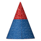 Aangepast Pet voor geboorte van Red & Blue Glitter Feesthoedjes (Achterkant)
