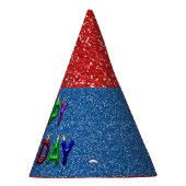 Aangepast Pet voor geboorte van Red & Blue Glitter Feesthoedjes (Rechts)