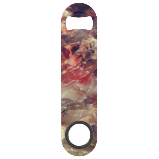 Aangepast Petrified Wood w Quartz - Bottle Open Speed Flessenopener (Achterkant)