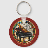 Aangepast Piano Musical Instrument Sleutelhanger (Achterkant)