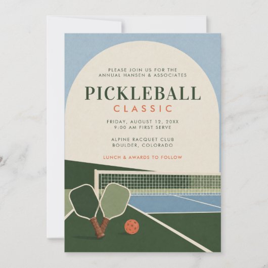 Aangepast Pickleball Toernooi Kaart (Voorkant)