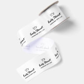 Aangepast pictogram Script handgemaakt met liefde Satijnen Lint (Achterkant)