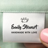 Aangepast pictogram Script handgemaakt met liefde Satijnen Lint