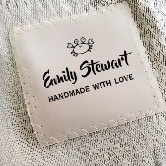 Aangepast pictogram Script handgemaakt met liefde Satijnen Lint