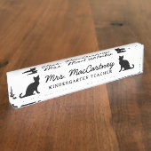 Aangepast pictogram voor schoolonderwijzer zwarte  naambordje (Zijkant)