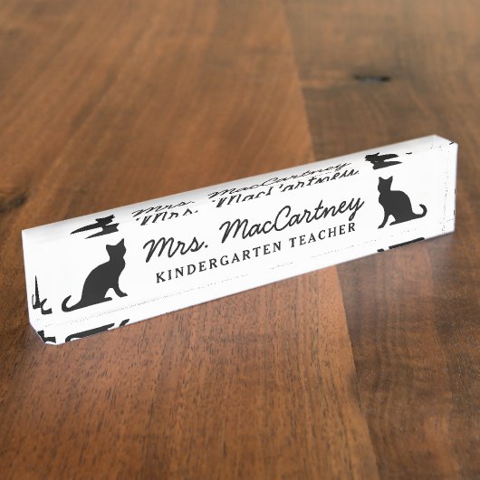 Aangepast pictogram voor schoolonderwijzer zwarte  naambordje (Zijkant)