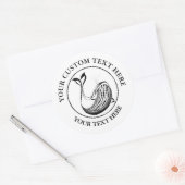 Aangepast pictogram voor walvisvaart op zee, Logo  Ronde Sticker (Envelop)