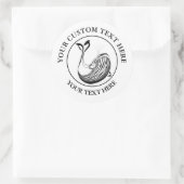 Aangepast pictogram voor walvisvaart op zee, Logo  Ronde Sticker (Tas)