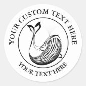 Aangepast pictogram voor walvisvaart op zee, Logo  Ronde Sticker (Voorkant)
