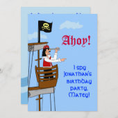 Aangepast piratenfeest op de dag van de feestdag kaart (Voorkant / Achterkant)