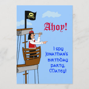 Aangepast piratenfeest op de dag van de feestdag kaart
