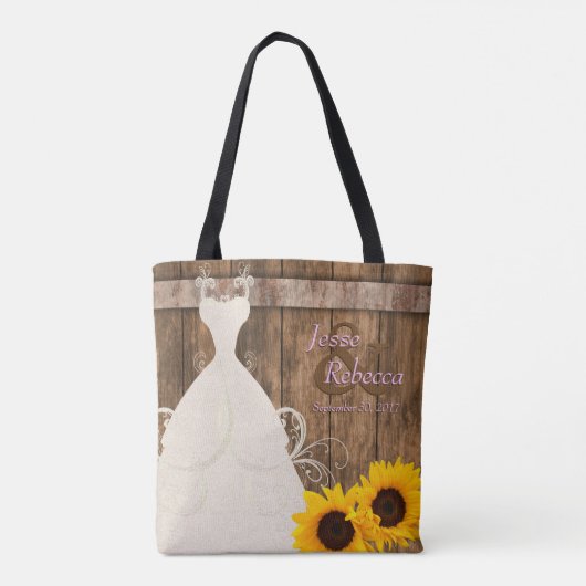 Aangepast PK - Team Bride in Rustige houtsneusbloe Tote Bag (Achterkant)